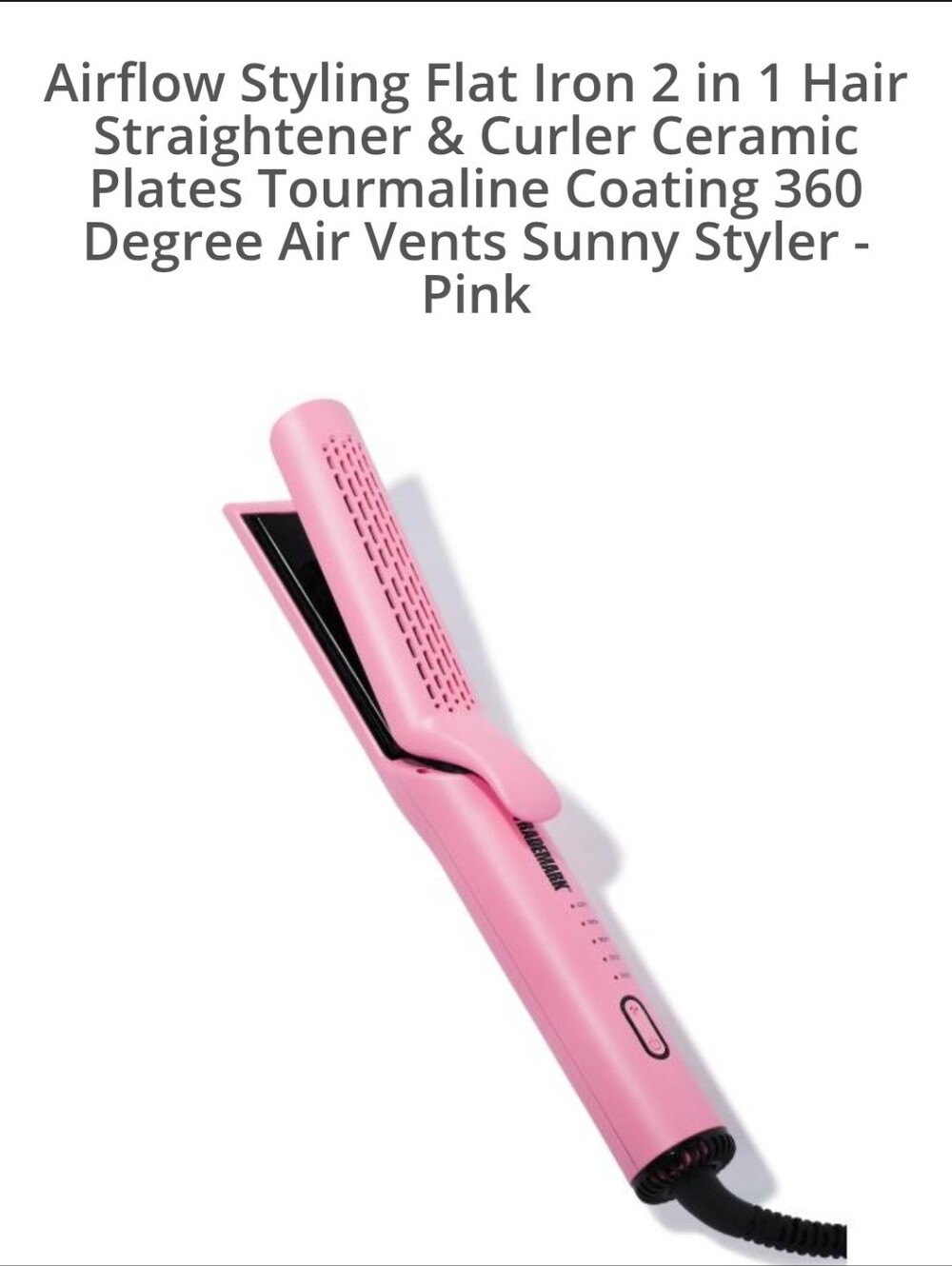 Pink 2-in-1 Hair Straightener & Curler